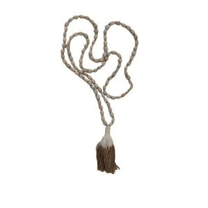 Long Seed Bead Necklace with Dip Dye Cotton Tassel